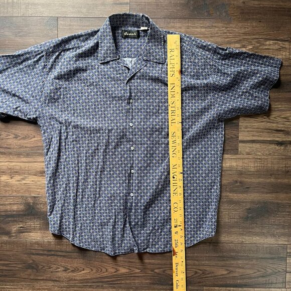 Avanti Shirt Men's Hawaiian Blue Check Plaid Soft Short Sleeve Size XL - Picture 4 of 5